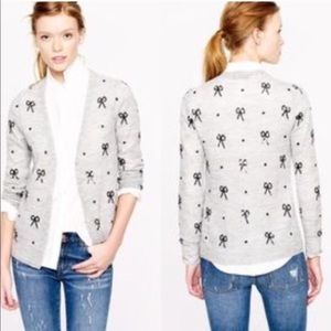 J. Crew Sequin Bow Cardigan